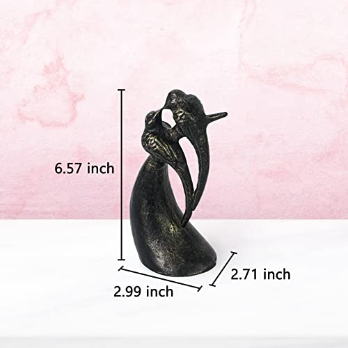 Dreamseden Birds On Horn Sculpture, Cast Iron Decorative Ornaments Shelf Home Decor Accent #TOP3