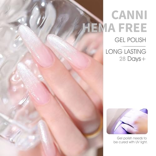 Image of CANNI Glitter Silver Gel Nail Polish, 1Pcs Silver Sparkly Gel Polish Shiny Glitter Color Soak Off U V Nail Manicure Salon DIY at Home