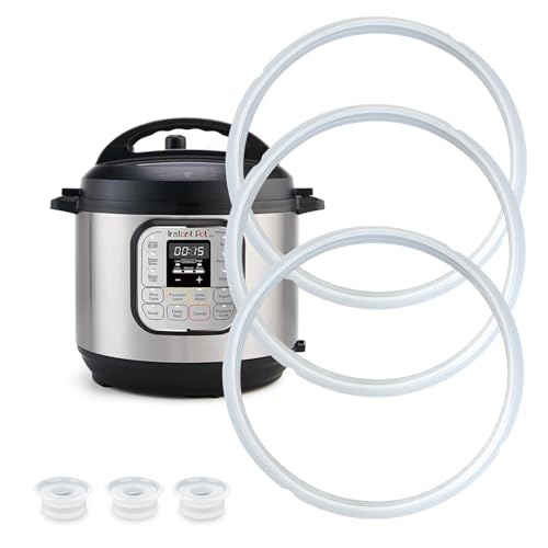 3 Pack Silicone Sealing Rings for Instant Pot 6 Qt, Inner Pot Seal Ring, Replacement Seal Gasket, Food-Grade Silicone Sealing Rings