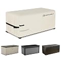 Porch Shield Patio Deck Box Storage Cover - 600D Outdoor Waterproof Cover for 150-230 Gallon Box Tear Resistant Rectangular Fire Pit Table Covers 61 x 28 x28 inch Beige