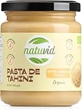 Natuvid | Pasta de Tahini BIO de Sésamo | 250g | 100% Natural y Orgánica | Rica en Proteína y Fibra | Vegana | Sin Gluten, Sin Lactosa y Sin Azúcar Añadido | Sin Aditivos ni Conservantes