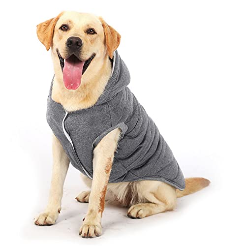 Ranphy Dog Winter Fleece Coat Cold Weather Jacket Hoodie for Small Medium Dogs Pet Cotton Padded Vest Coat