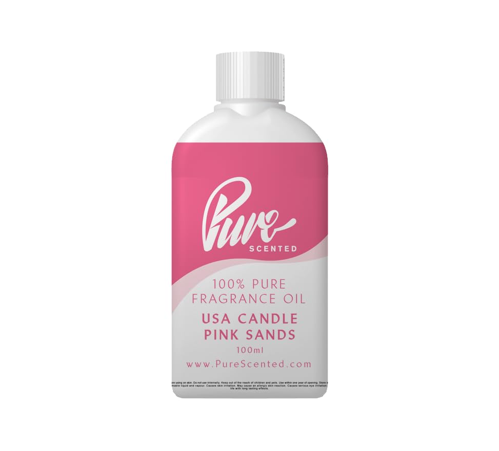 Pure Scented 100ml Fragrance Oil - Vegan & Cruelty-Free, for Candles, Soaps, Slime, Diffusers, Cosmetics, Wax Melts & DIY Crafts (1 x 100ml, USA Candle Pink Sands) — image 1