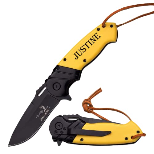 Elk Ridge Personalized Free Engraving - Quality Pocket Knife … (Yellow) - Elk Ridge