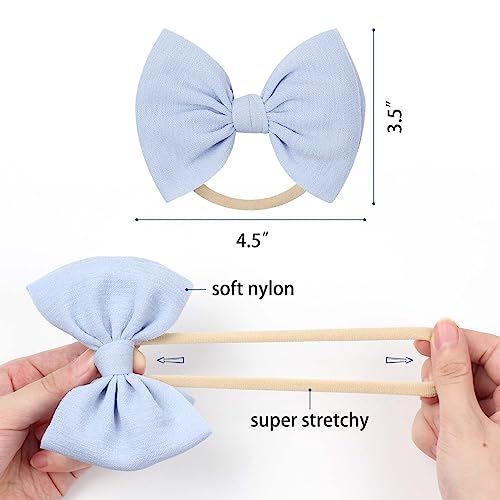 Lanmerry 4.5 Inches Hand-Made Baby Bow Nylon Stretchy Headband Colorful Pack Of 19 For Newborn Infant Toddler Hair Accessories #TOP3