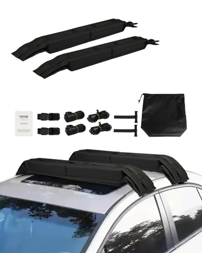 VEVOR Almohadillas Blandas para Portaequipajes de Techo 80 cm Almohadilla Universal para Portaequipajes Carga de 80 kg con Correas de Amarre, Bolsa de Almacenamiento para Canoa, Tabla de Snowboard