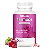 Roseabella Beetroot Capsules - 1300mg Beet Root Powder Supplement for Natural Energy & Endurance Support, Non-GMO, 60 Count