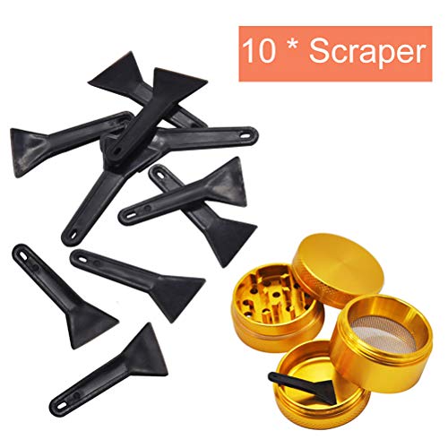 Pollen Scrapers Kit for Grinder - Spices Grinder Cleaning Kit includes 10Pcs Scraper 4Pcs Pollen Brush 2Pcs Metal Spoon and 2Pcs Metal Storage Jar