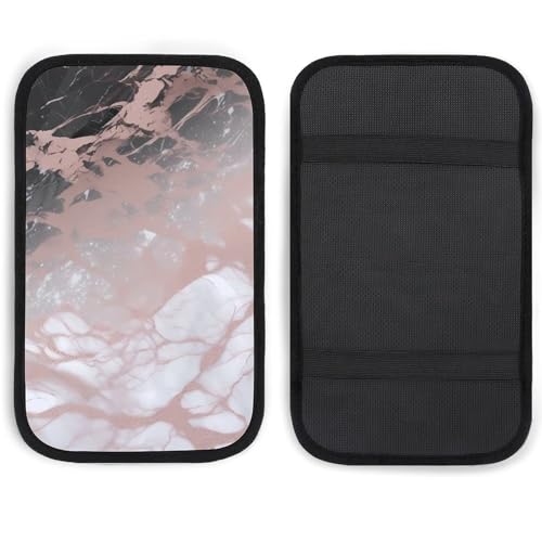 Marble Color Rose Gold Car Armrest Cover Universal Auto Center Console Pad Car Armrest Set Box Cover Protector for Most Vehicle, SUV, Truck, One Size