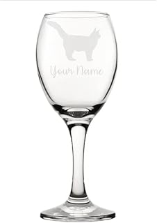 Personalised Maine Coon Cat Engraved Wine Glass, Cat Gift, Gift for Women, Gift for men