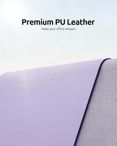 Image of YSAGi Leather Desk Mat, Large Mouse Mat, 60 x 35 cm, Light Purple