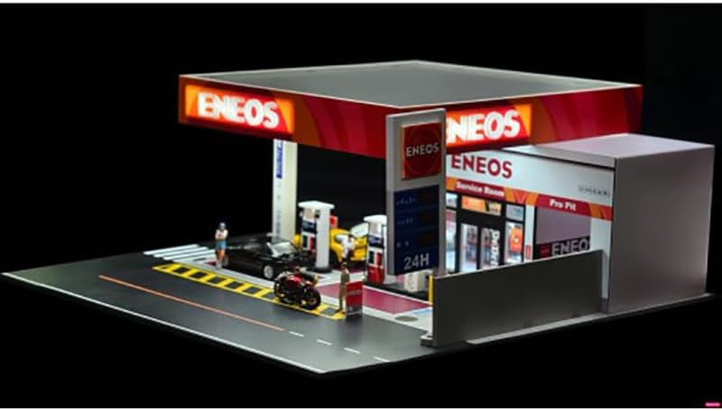 Eneos Japan Gas Station Diorama Set American Diorama X G-Fans Series for 1/64 Scale Models by American Diorama AD-710038GF