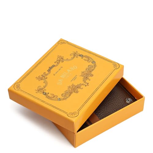 Image of Da Milano RFID Protected Leather Wallet for Men with Card Slot - Mocha Brown