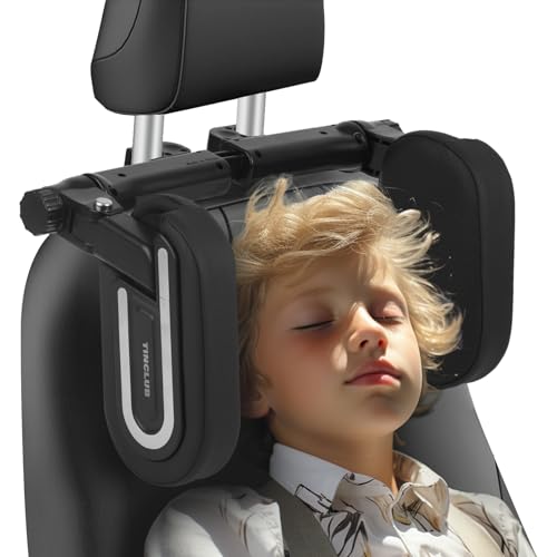 Image of Car Headrest Pillow, 180 Adjustable Car Pillow for Kids, U- Shaped Design, Head Neck Support Head Rest, Travel Sleeping Car Headrest for Kids and Adults (Black)