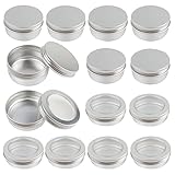 GZkedu 12 STK Aluminium Leer Döschen 50ml/100ml Rund Reise Cremedose Tiegel Metalldose mit Deckel, für Lippenbalsam Lotion Mini-Kerzen Kosmetik Salbentiegel
