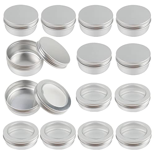 GZkedu 12 unidades de aluminio vacías 50 ml/100 ml redondo bote de crema de viaje crisol de metal...