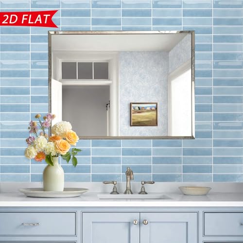 TOARTI 10 Stück 2D Himmel Blau Fliesenaufkleber Metro Fliesen Selbstklebend fliesenaufkleber Küchenrückwand Fliesen Klebefliesen Fliesenfolie Selbstklebende Küche Bad 30 x 30cm