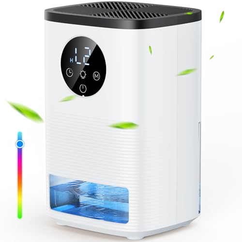 Deumidificatore 1600ML, Deumidificatore Casa Portatile Alta Efficienza Ultra Silenzioso Timer 24 ore...