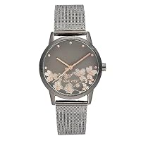Nine West Women's Bracelet Watch, Silver/Gunmetal Grey, NW/2429FLGY
