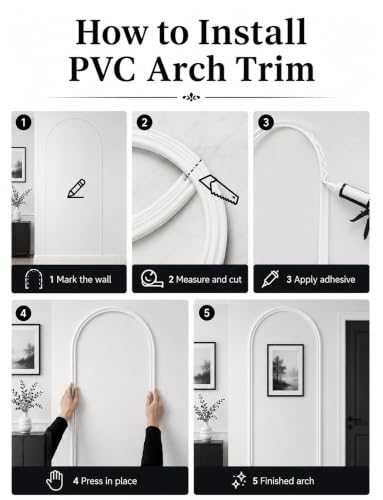 Kit molduras de arco de PVC flexible, 10 metros pintables 7