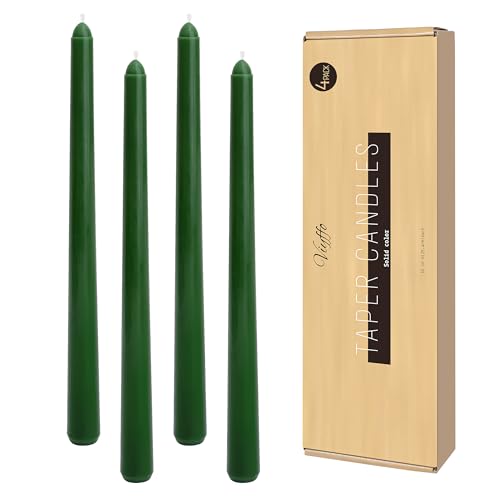 Viyffo Taper Candles, 10 Inch, 4 Pack, Noble Pine Green – Unscented