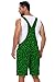 Women St Paddys Denim Shorts Rompers Men Shamrock Side Buttons Bib Coveralls Irish Clover Party Casual Jumpsuits with Pockets L