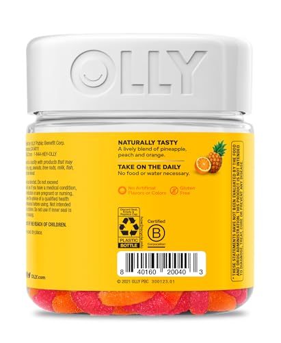 image for OLLY Hello Happy Gummy Worms, Mood Balance Support, Vitamin D, Saffron