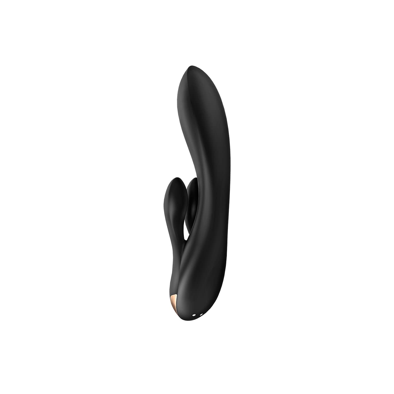 Satisfyer, vibrador, conejito con Bluetooth, Double Flex Connect App, 20 cm, con app, 3 motores, totalmente de silicona completa, recargable, impermeable, color:negro