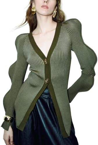 URBAN REVIVO Women's Knit Cardigan Sweaters Long Sleeve Button Down Open Front Casual Outwear Trendy 2025
