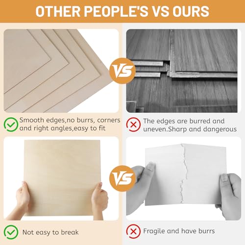 DBREAKS 25 Stück Linde Sperrholz Sperrholzplatte Balsaholz 3mm, Linde Blatt Holzplatte, Lasercut Holz, Laser Holz für Laserschneiden Lasergravur, 30CM*30CM