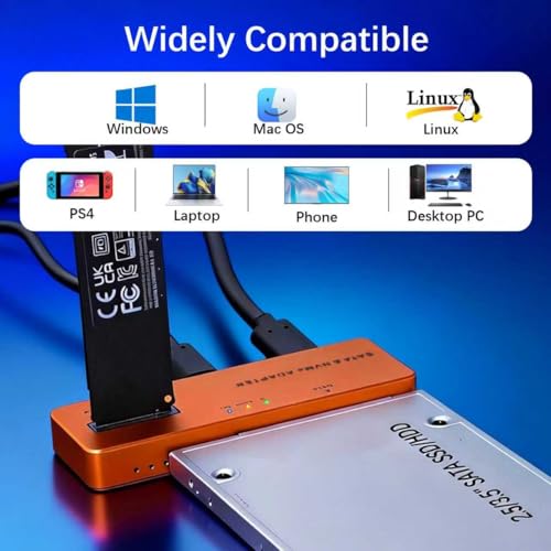 Caja externa para SSD M.2 NVMe SATA con USB 3.2 y cargador miniatura 6