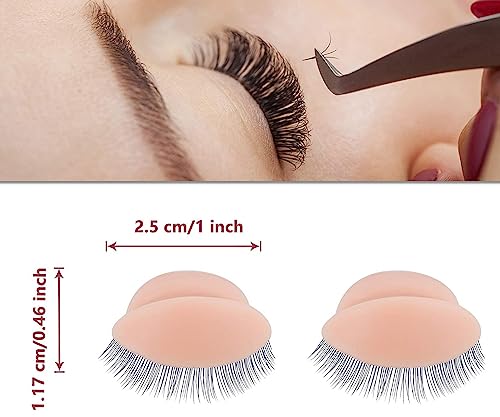 Alluring Pinças e 3 pares de pálpebras de silicone macio de substituição para prática de extensão de