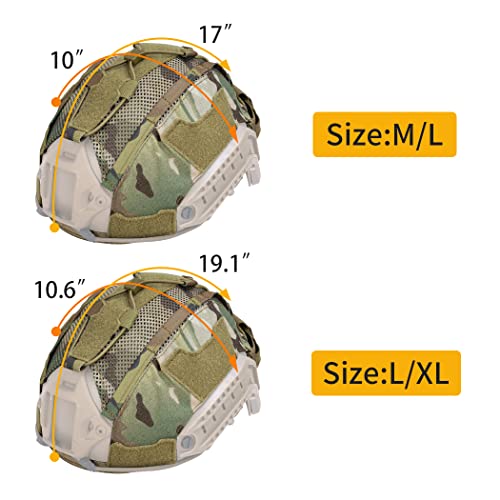 Idogear Tactical Helmet Cover With Battery Rear Pouch For Fast Helmet Size M/L & L/Xl Military Paintball Hunting Shooting Gear - 500D Nylon #TOP4