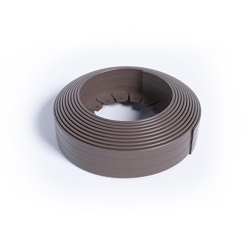 Bordo flessibile per prato, 10 m, marrone, altezza 7,5 cm, con picchetti resistenti per il terreno, bordo flessibile per aiuole, recinzioni, bordatura per vialetti da giardino (marrone)