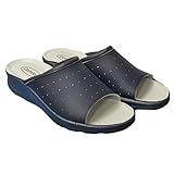 fratelliditalia.org Offene Sanitär-Hausschuhe aus perforiertem Leder mit anatomischem Fußbett und Gummisohle