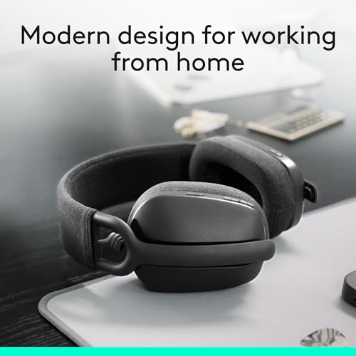 Logitech Zone Vibe 100 Lightweight Wireless Over Ear Headphones with Noise Canceling Microphone, Advanced Multipoint Bluetooth Headset, Works with Teams, Google Meet, Zoom, Mac/PC - Graphite by Logitech - Image 3