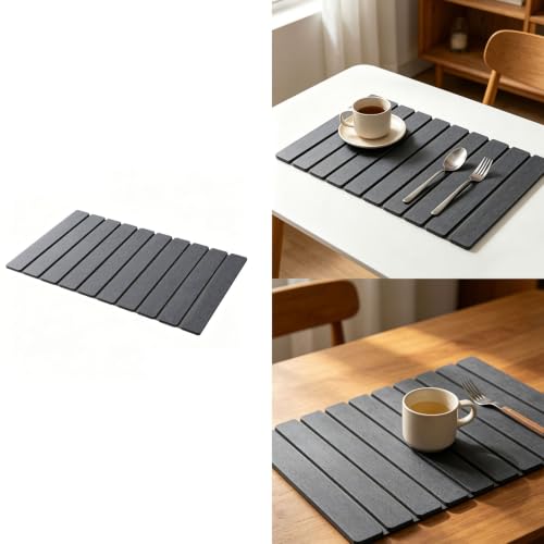 Esterilla de escurreplatos plegable para evitar humedad en encimeras con base protectora de goma 3