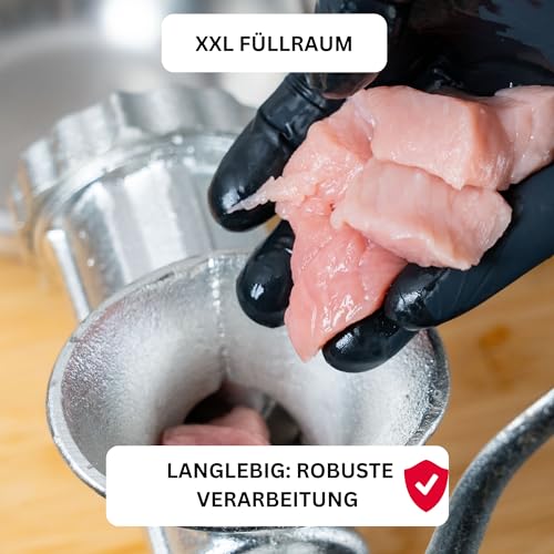 Foto von Westmark Fleischwolf Größe 5, mit Scheibe der Lochgröße ø 4,5 mm, inkl. Schraubzwinge für Tischmontage, Verzinnter Stahlguss, Silber, 97502260