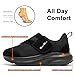 SILENTCARE Diabetic Shoes for Men Wide Toe Box Slip-on Shoes for Swollen Feet Adjustable Walking Shoes for Elderly Foot Pain Relief Neuropathy Black