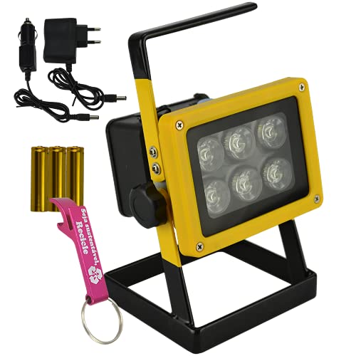 Refletor LED 30W Portátil Recarregável IP65 6 LEDs COB + Chaveiro CBRN16426