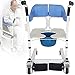 ZH-VBC Sedia a Rotelle con WC Sedia Comoda WC per Anziani e Disabili, Sedia a Rotelle con Sedile Diviso a 180°, Sedia da Doccia con Ruote per Adulti Disabili, Regolabile in Altezza,ComfortVersion