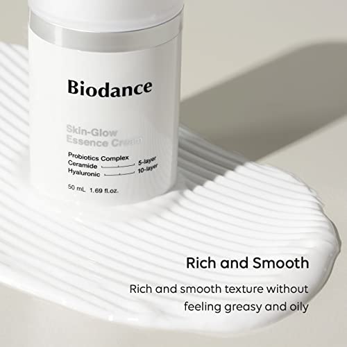 Biodance Skin-Glow Essence Cream | Korean Face Cream & Hydrating Facial Moisturizer With Ceramides, Probiotics, Hyaluronic Acid For Face | 1.69 Fl.oz, 50Ml #TOP3