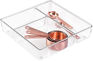 iDesign 52230 Linus Organiser Tray, Extra Small Plastic Drawer Insert, Works Well as Accessories Organiser, Clear