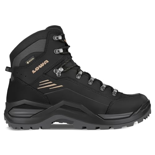 LOWA Men's Renegade EVO GTX MID Boot, Black/Dune, 9 M US