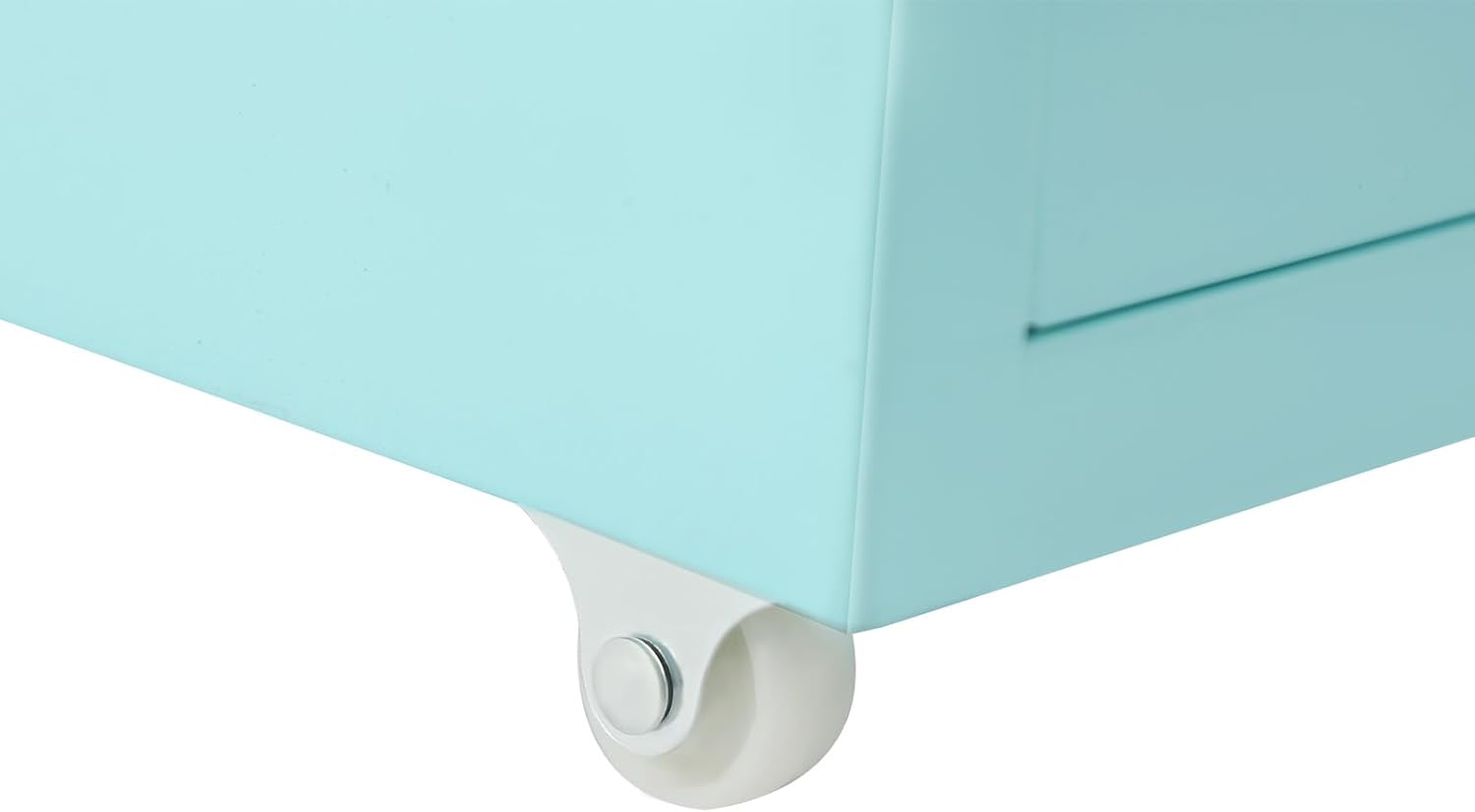 6 Drawer Vertical File Cabinet, 27" Lockable Metal Storage Cabinet with 4 Wheels, Mobile Filing Organization Under Desk for Office, Study, Dresser (Blue)