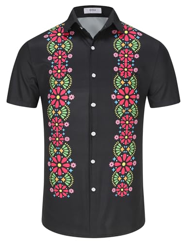 KYKU Mexico Shirt for Men Funny Beach Shirts Hawaiian Button Down Short Sleeve3