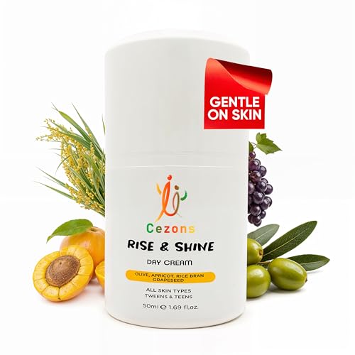 Cezons Rise & Shine Day Cream - Una crema idratante delicata per il viso dei bambini e una crema idratante per la pelle secca per la cura della pelle di preadolescenti e adolescenti