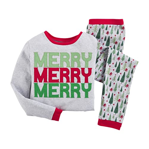 Mud Pie Family Matching Christmas Pajamas, Gray, 3-6 Months