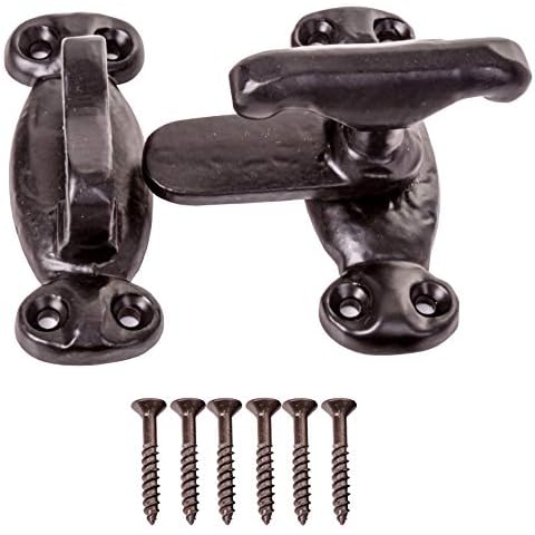 Black Coated Cast Iron Cabinet Latch Fastener Cover