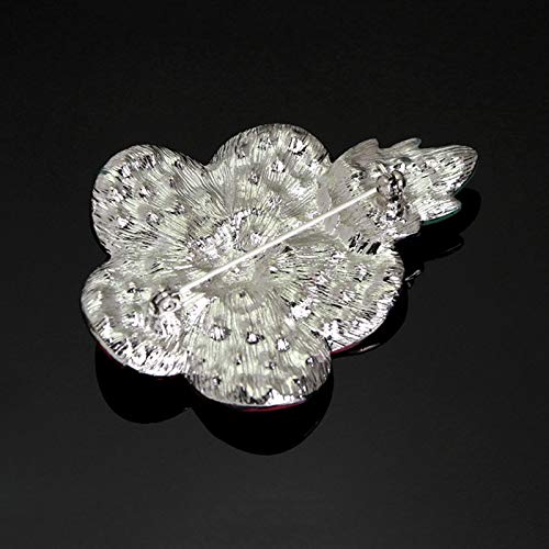 Broche de papoula FANZHOU Broche de Flor, Broche de Papoula de Cristal Esmaltado para Dia dos Vetera